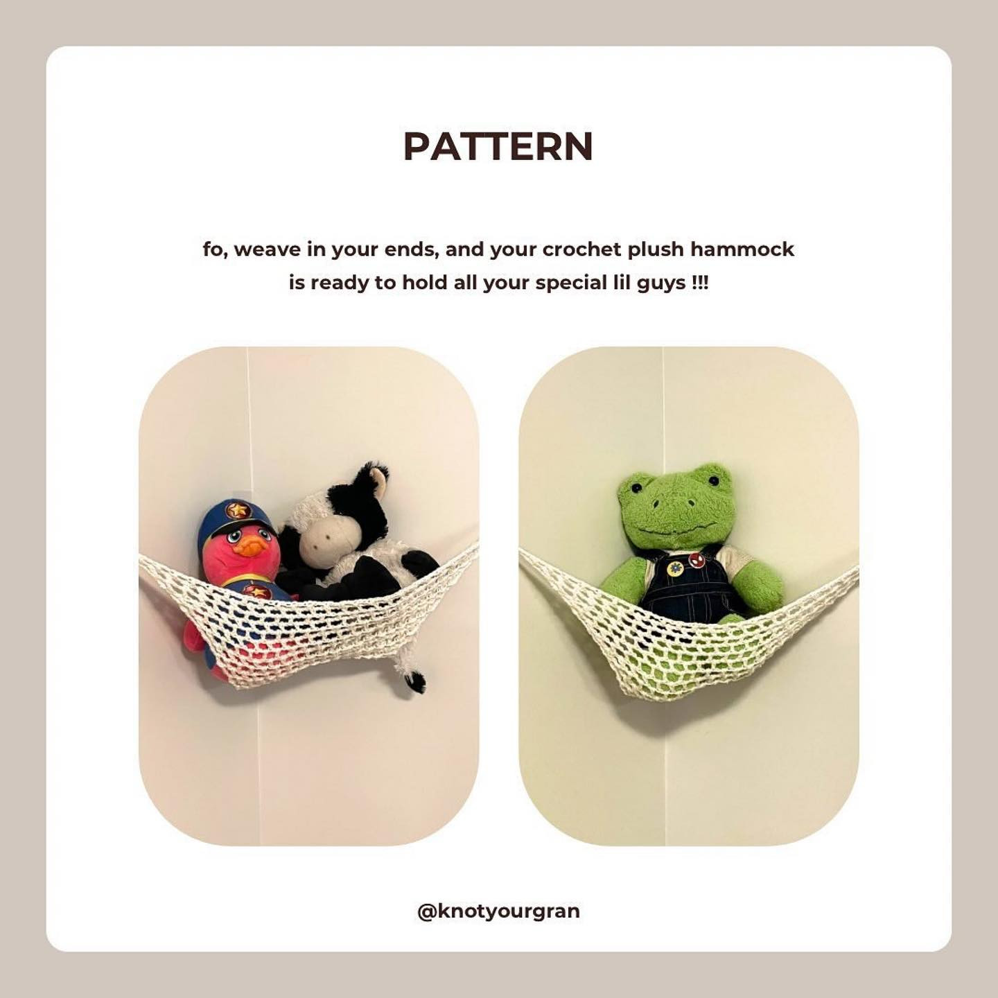 Free Crochet Plushie Hammock Pattern!