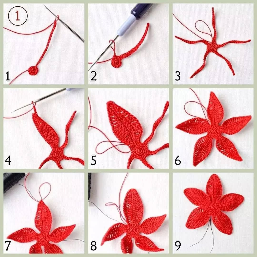 Free Crochet Poinsettia Flower Pattern