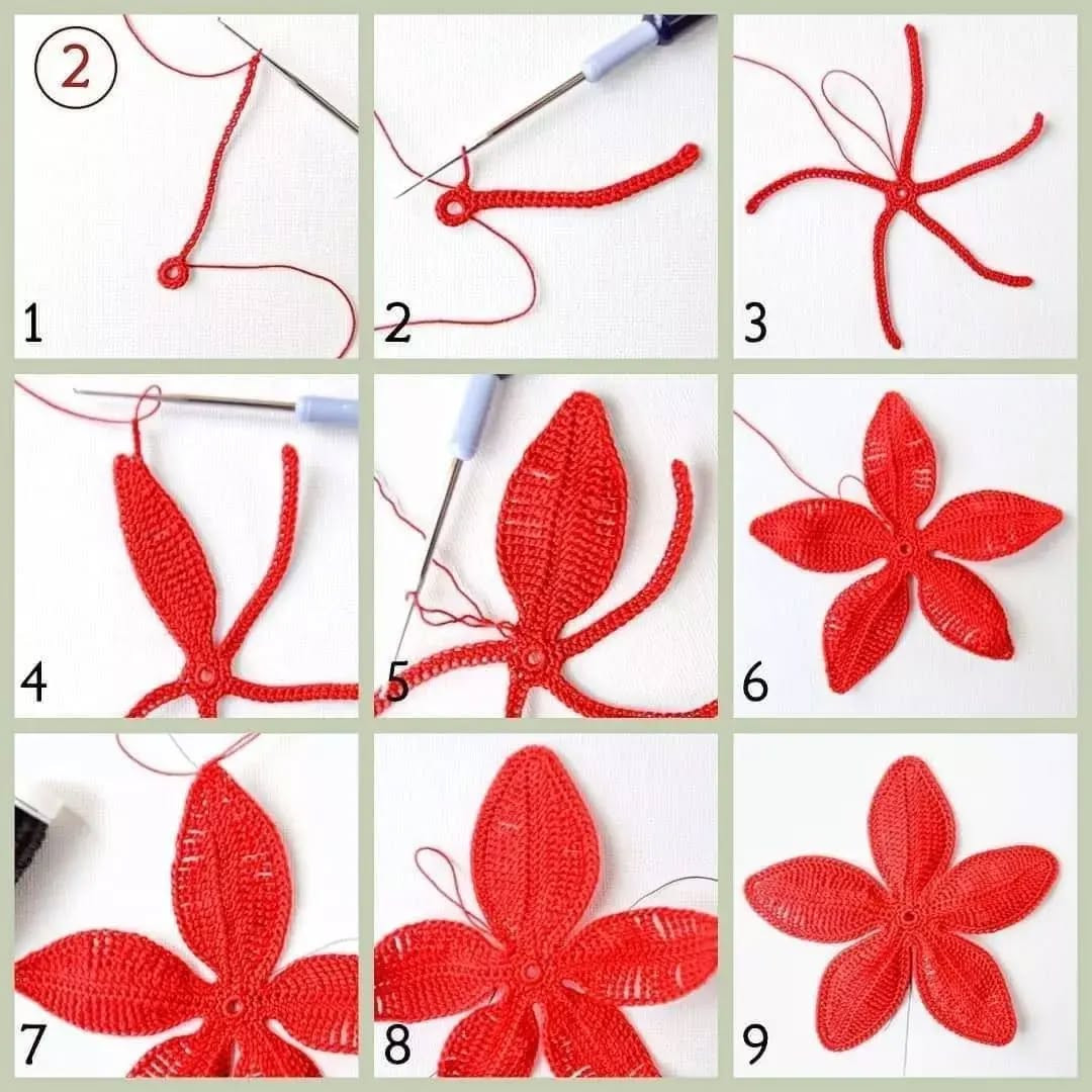 Free Crochet Poinsettia Flower Pattern