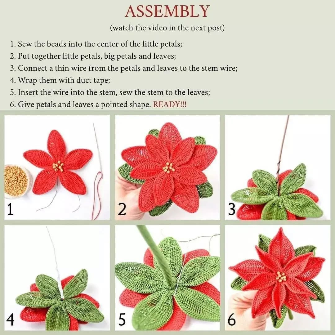 Free Crochet Poinsettia Flower Pattern