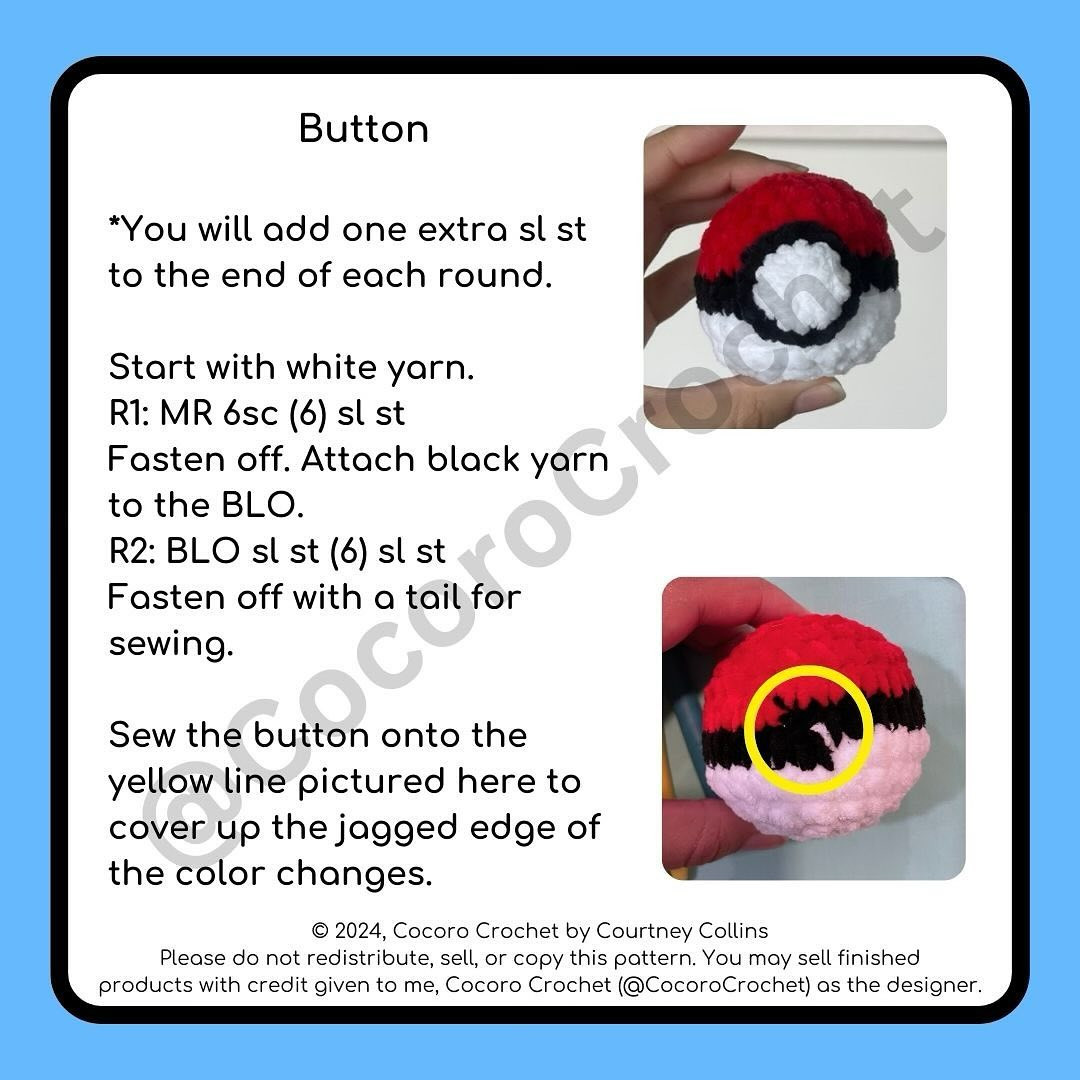 Free Crochet Pokeball Pattern