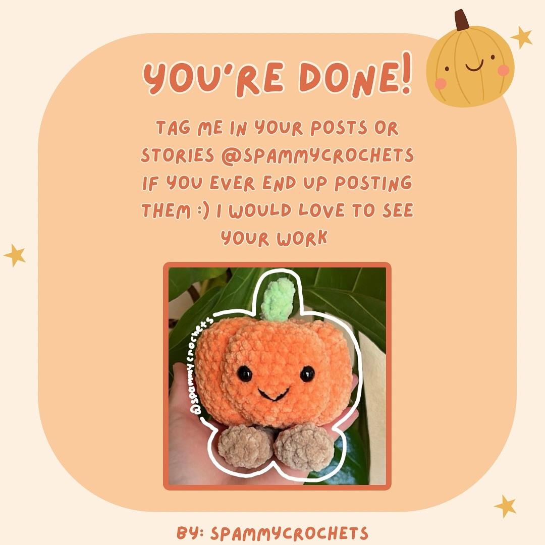 Free Crochet Pumpkin Jellycat Pattern (No Sew)