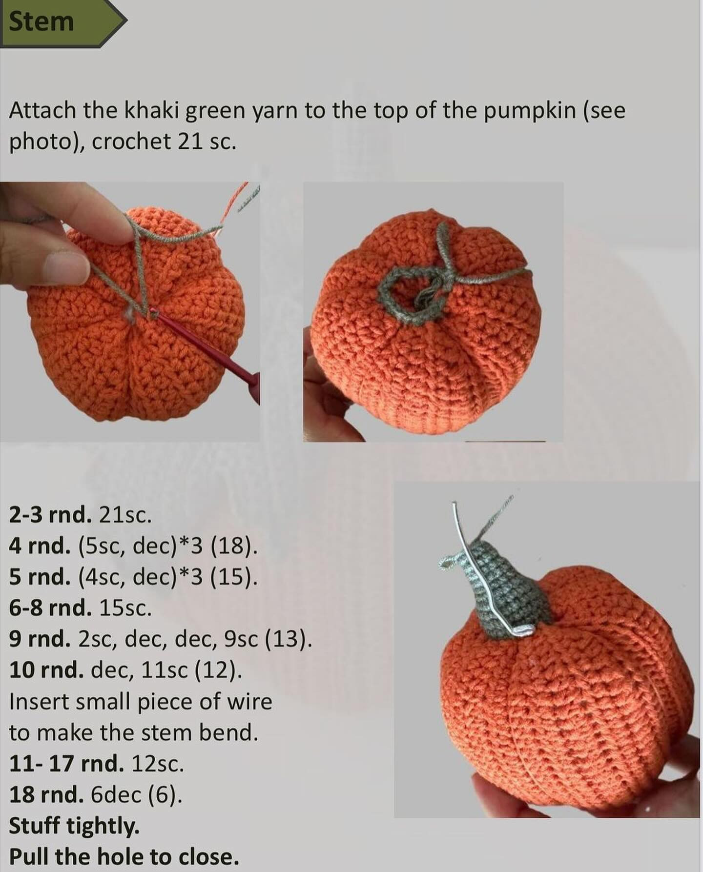 Free Crochet Pumpkin Pattern Chart