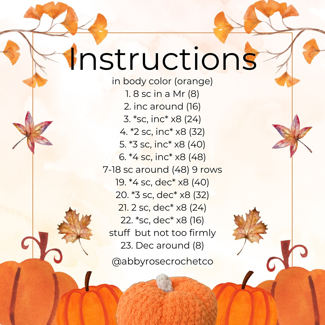 Free Crochet Pumpkin Pattern Chart pumpkin