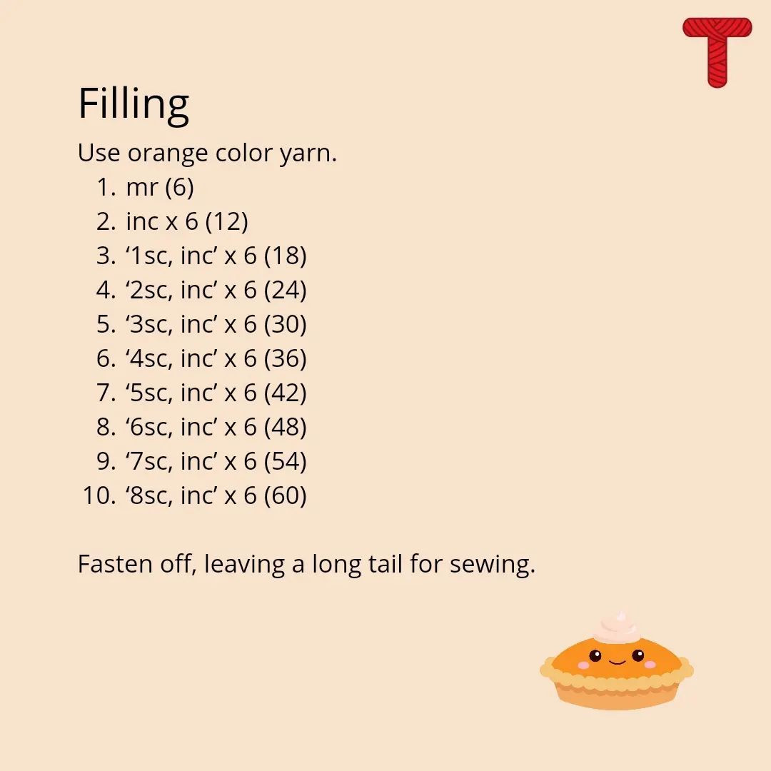 Free Crochet Pumpkin Pie Pattern
