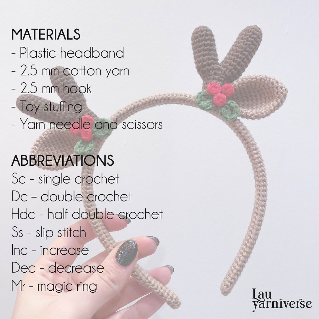 Free Crochet Reindeer Antler Headband Pattern