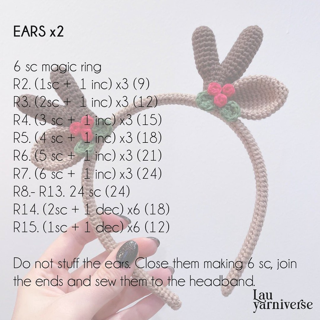 Free Crochet Reindeer Antler Headband Pattern
