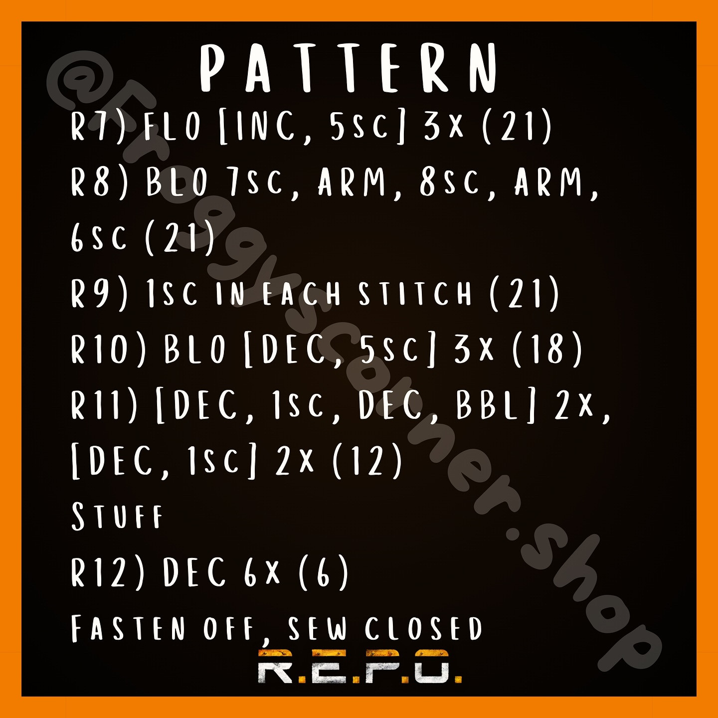Free Crochet R.E.P.O. Pattern: No-Sew!