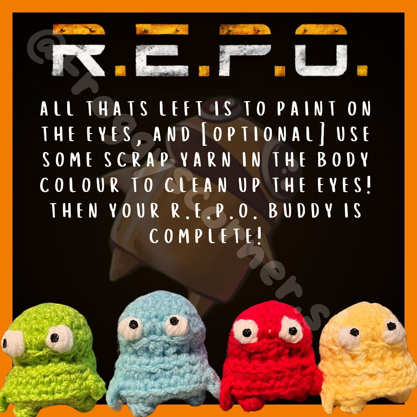 Free Crochet R.E.P.O. Pattern: No-Sew!