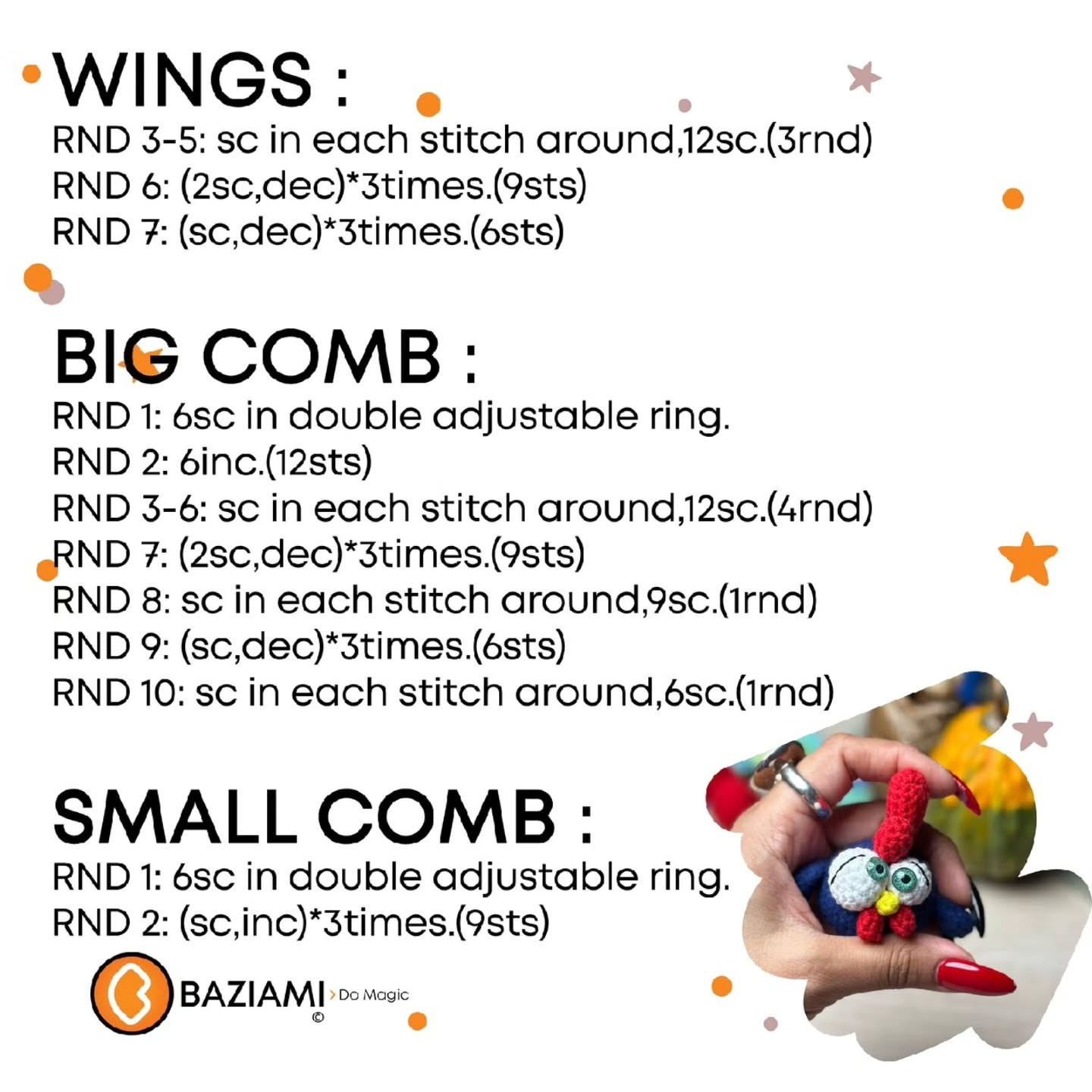 Free Crochet Rooster Pattern: Adorable Amigurumi