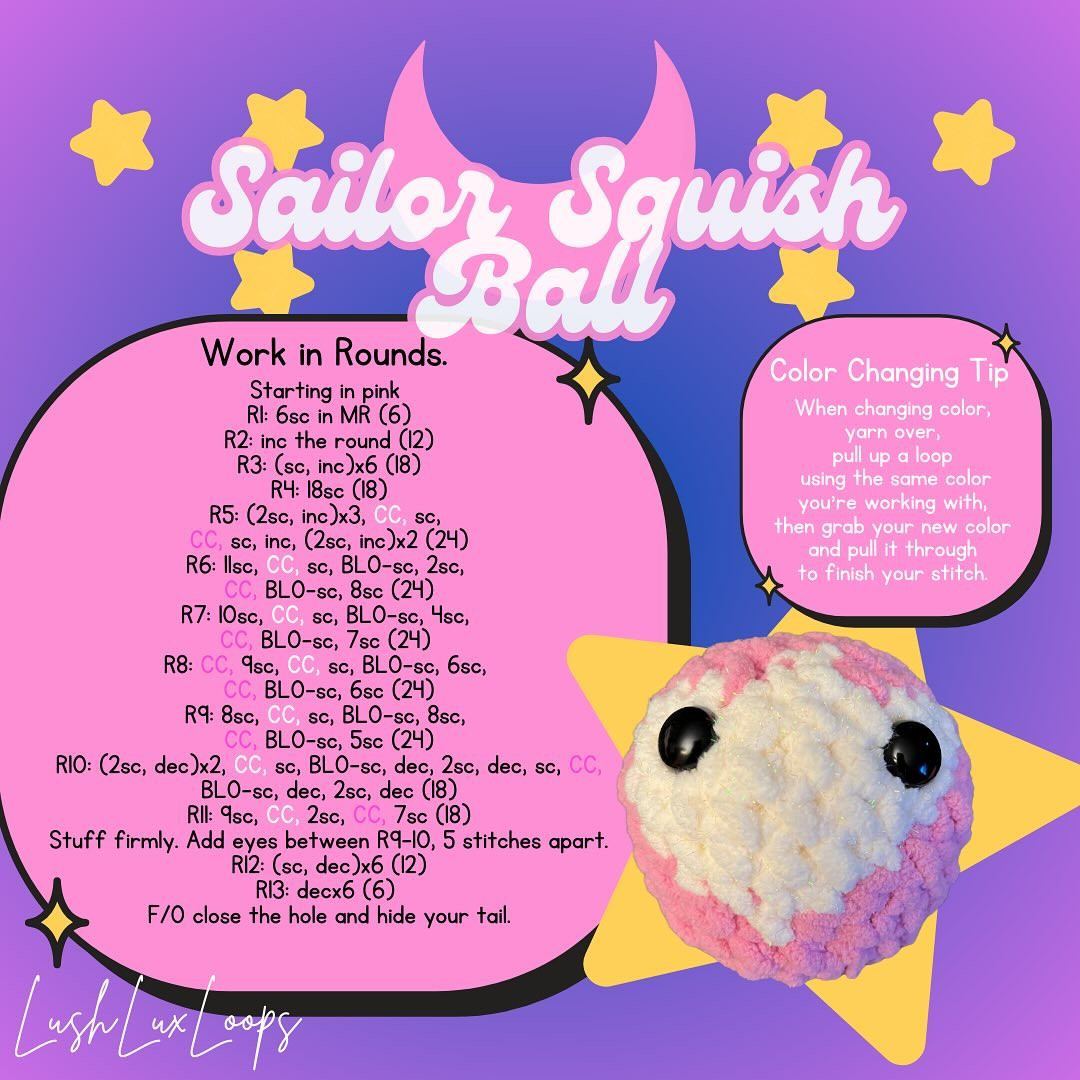 Free Crochet Sailor Squish Ball Pattern