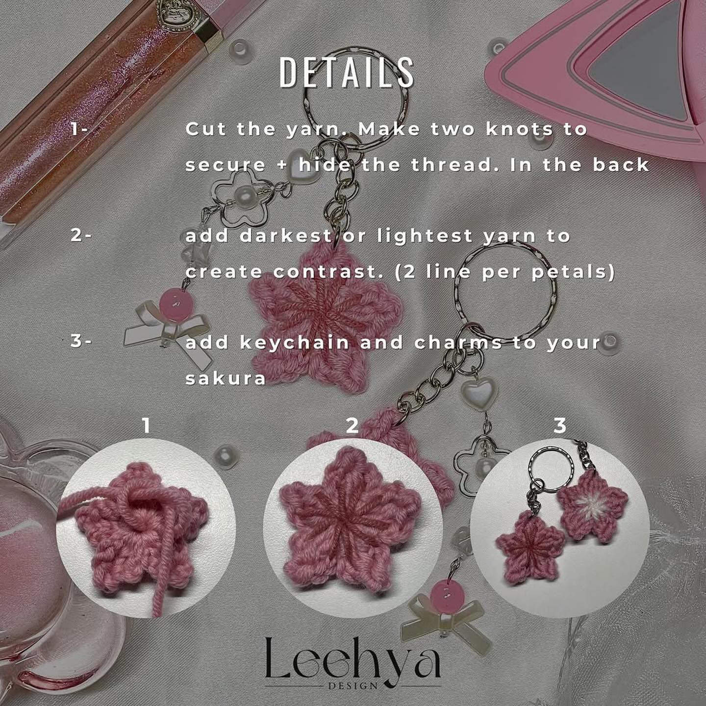 Free Crochet Sakura Keychain Pattern & Giveaway