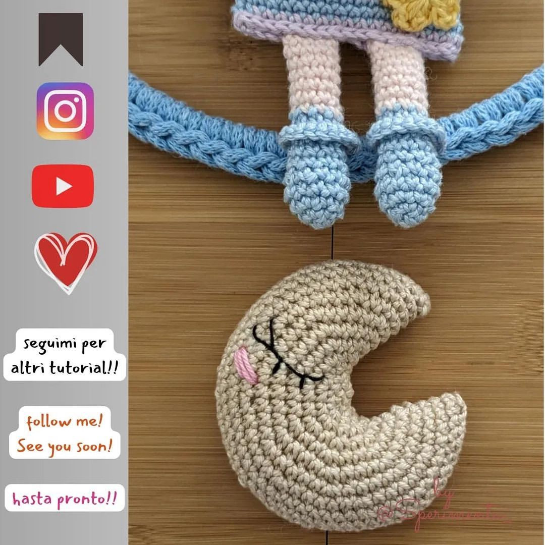 Free Crochet Sleeping Moon Pattern