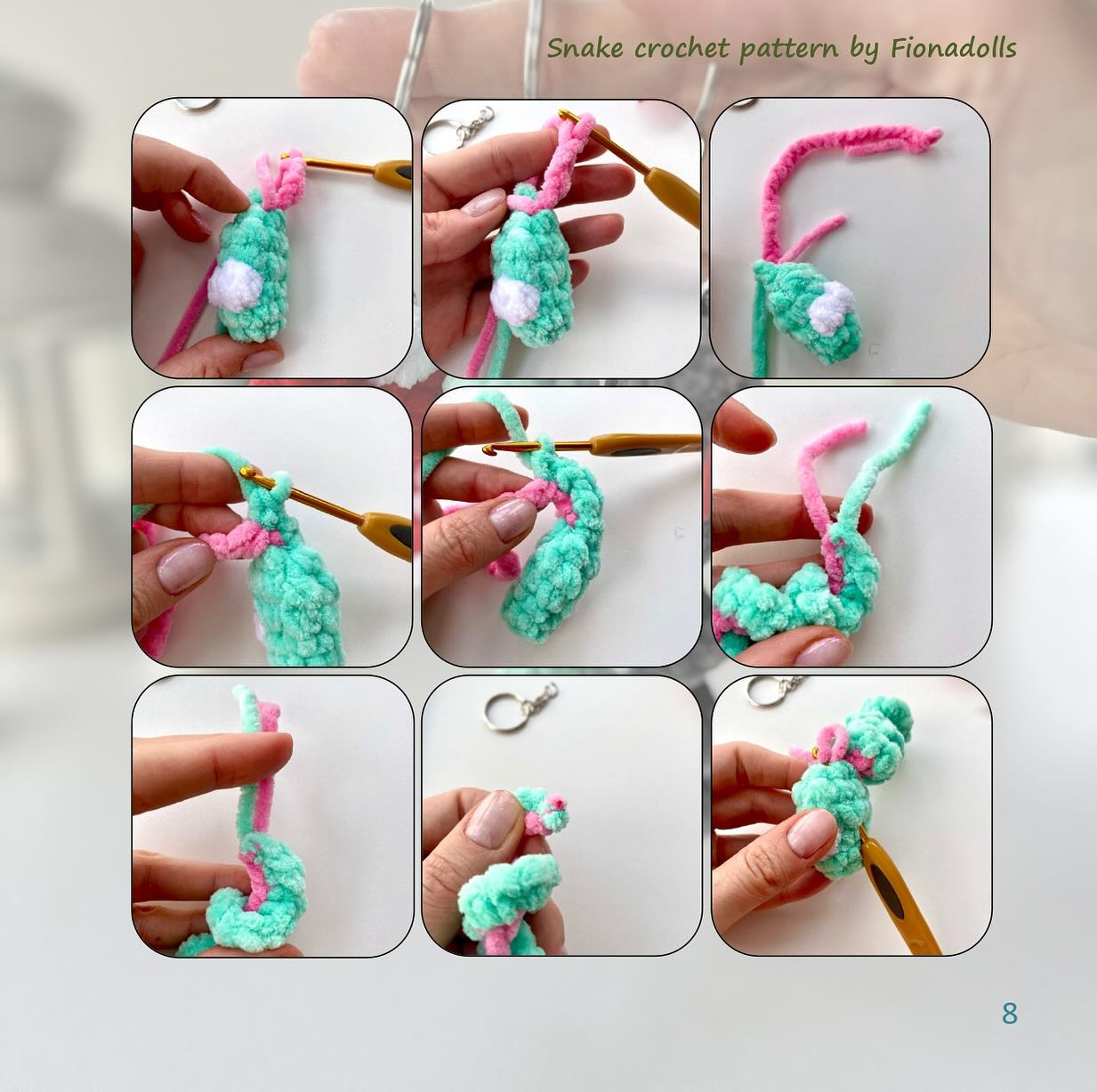 Free Crochet Snake Keychain Pattern