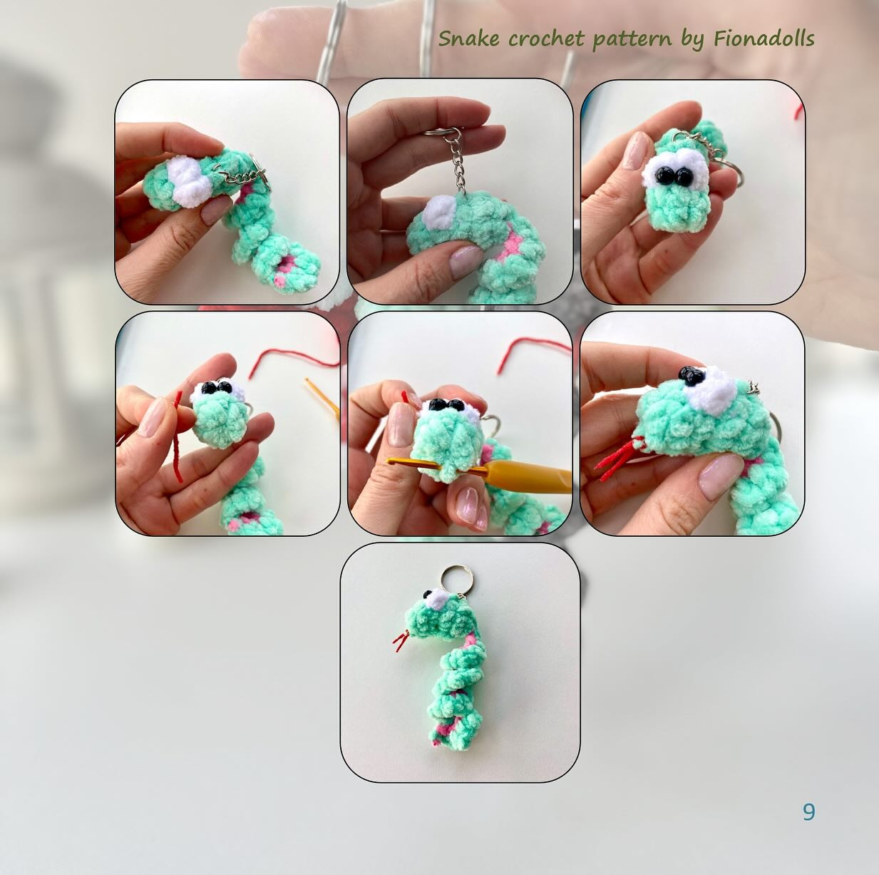 Free Crochet Snake Keychain Pattern