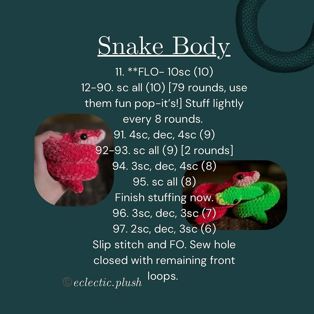 Free Crochet Snake Pattern Chart
