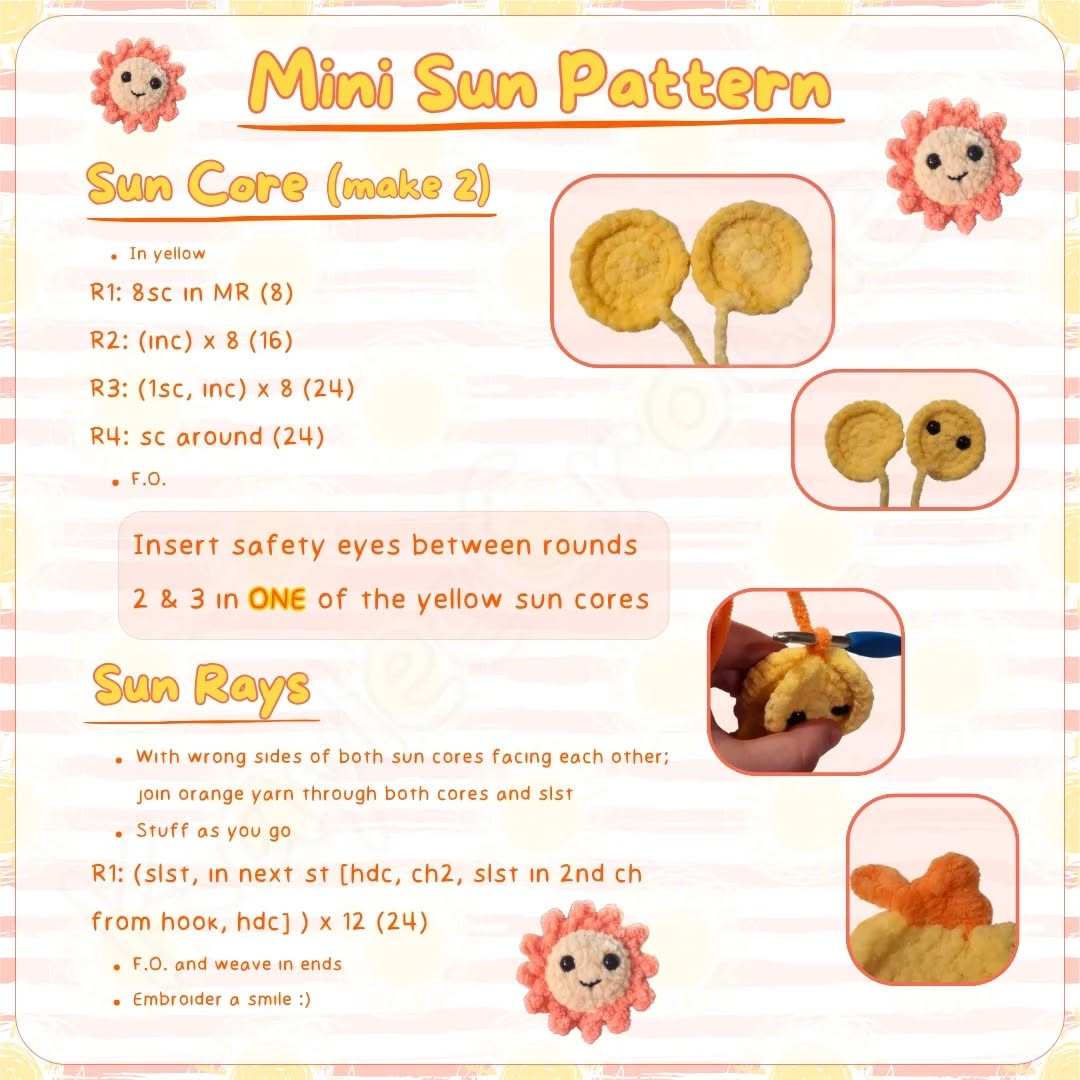 Free Crochet Sun Pattern: No Sew!