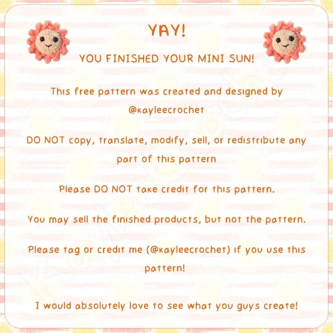 Free Crochet Sun Pattern: No Sew!