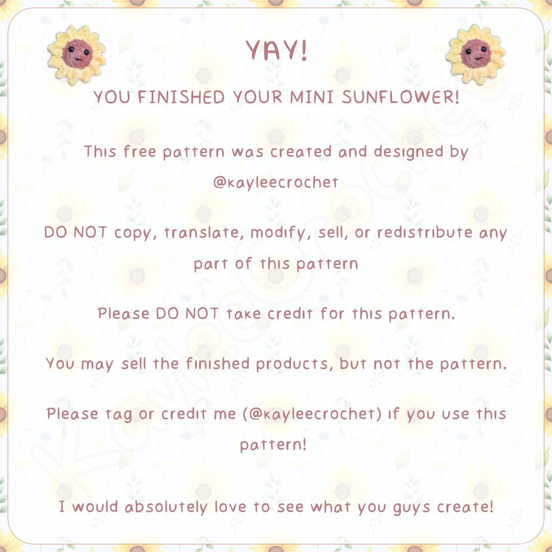 Free Crochet Sunflower Pattern