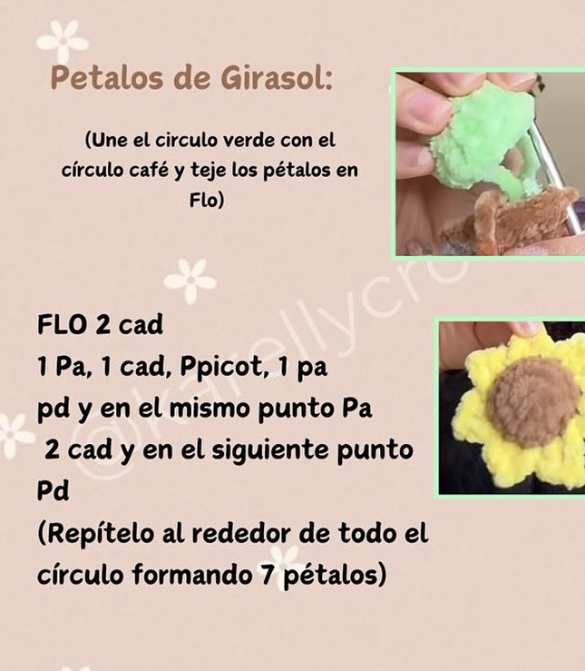 Free Crochet Sunflower Turtle Keychain Pattern