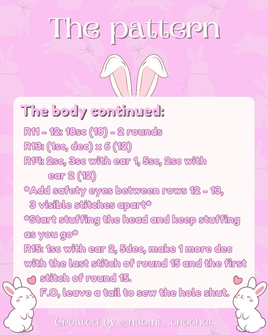 Free Crochet Tiny Bunny Pattern: No-Sew!