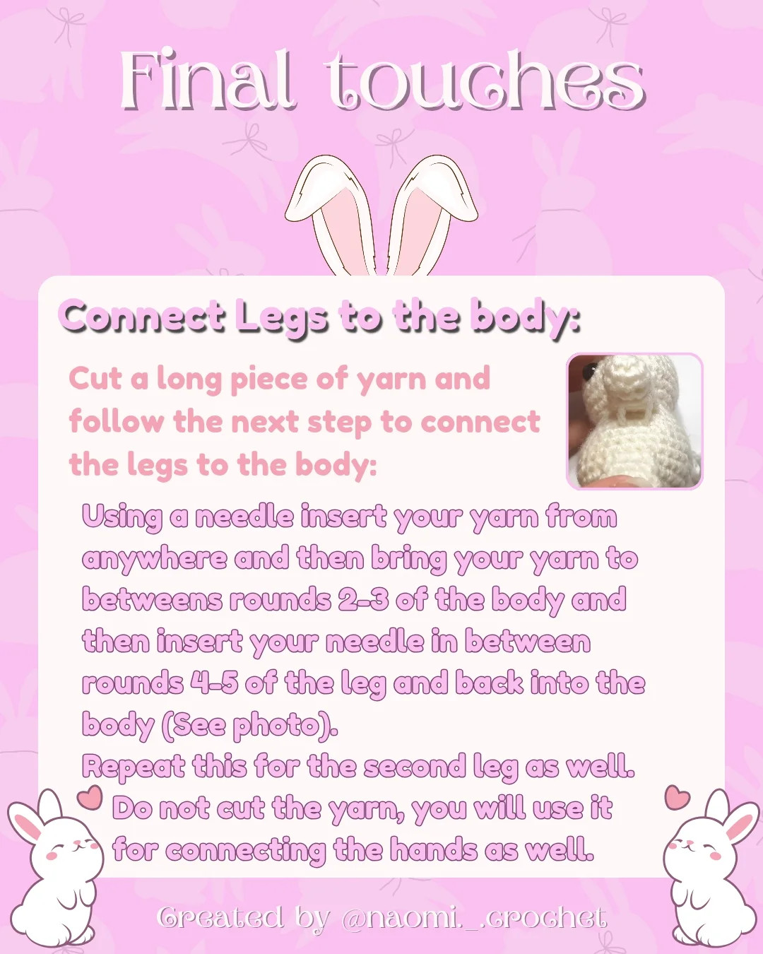 Free Crochet Tiny Bunny Pattern: No-Sew!