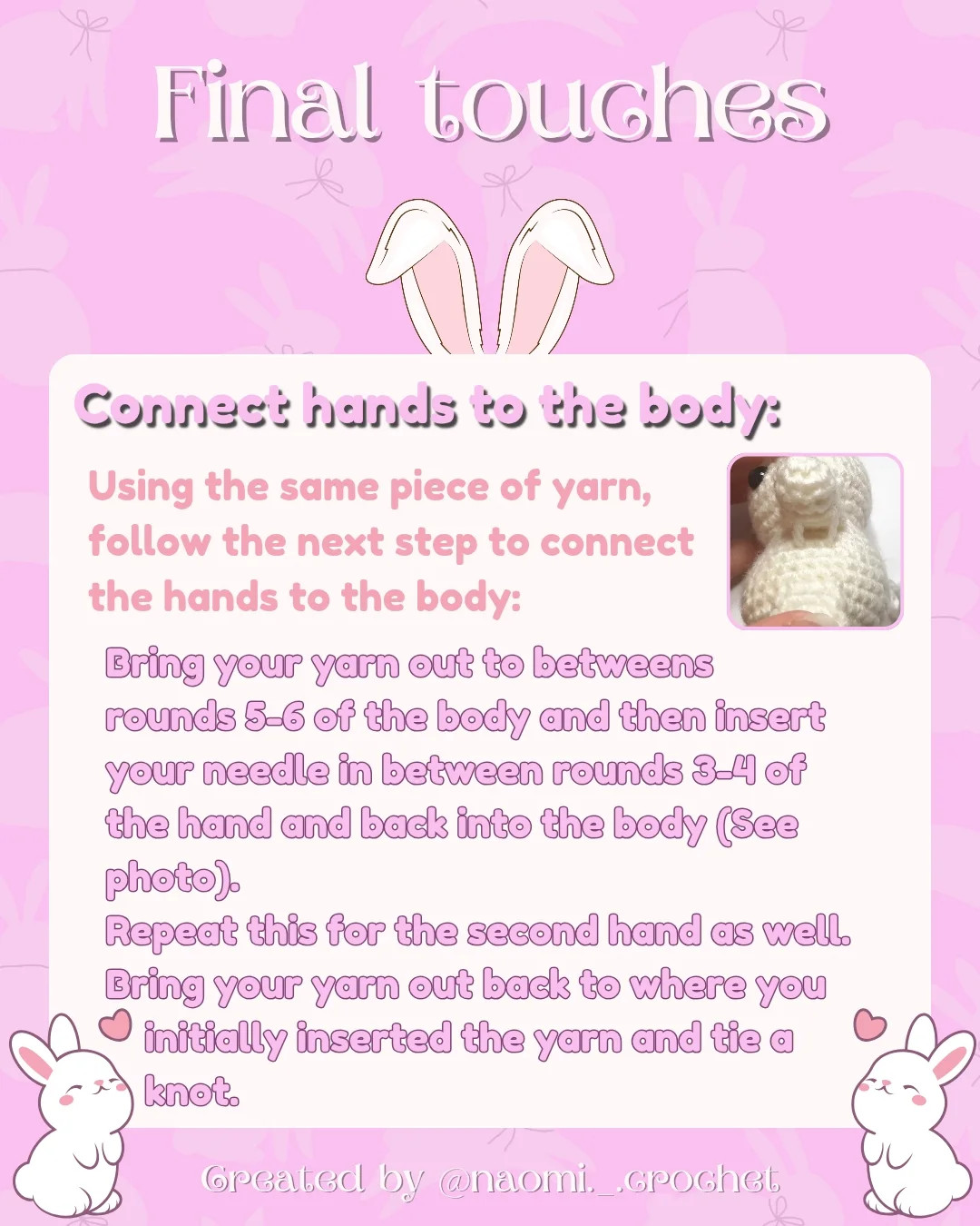 Free Crochet Tiny Bunny Pattern: No-Sew!
