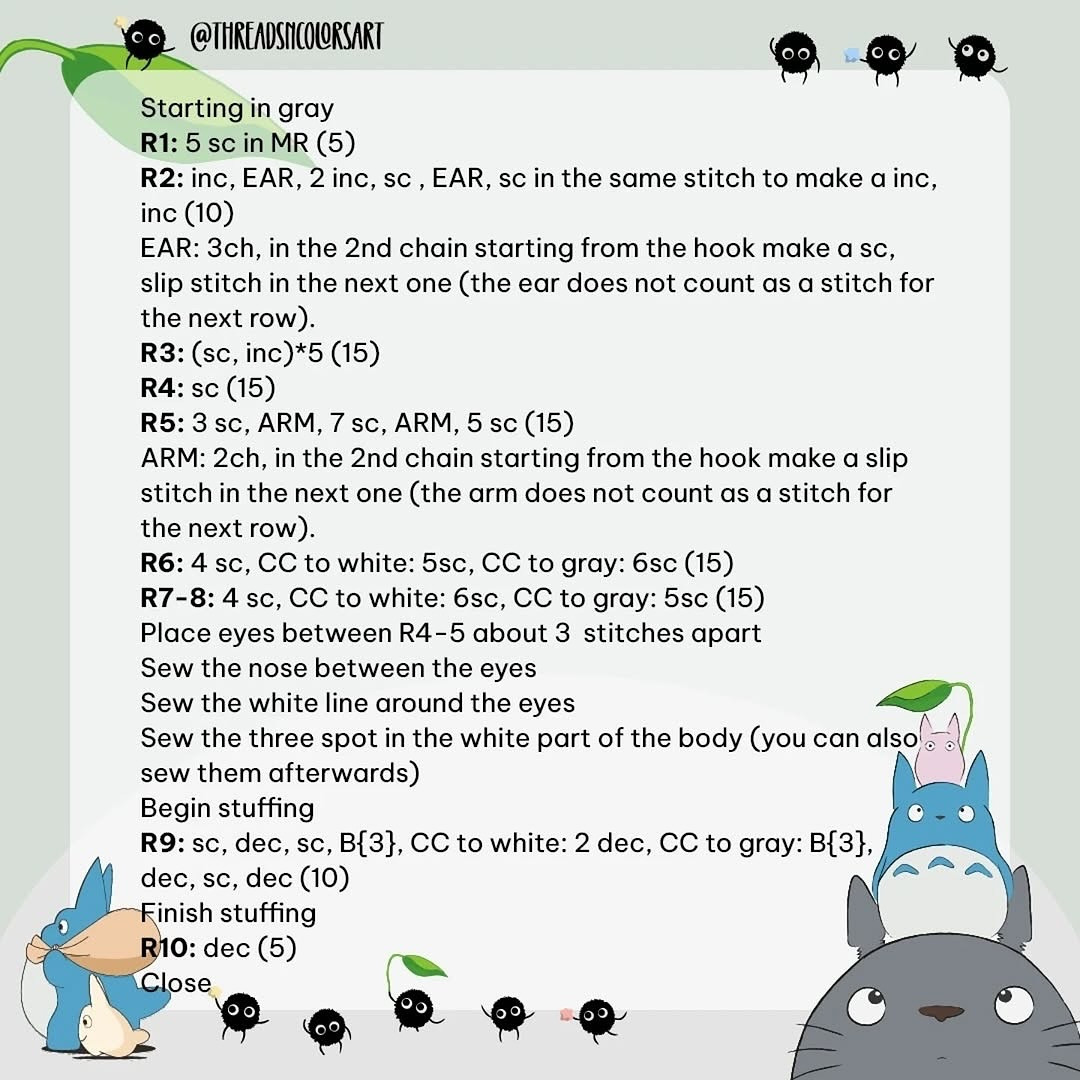 Free Crochet Totoro Keychain Pattern