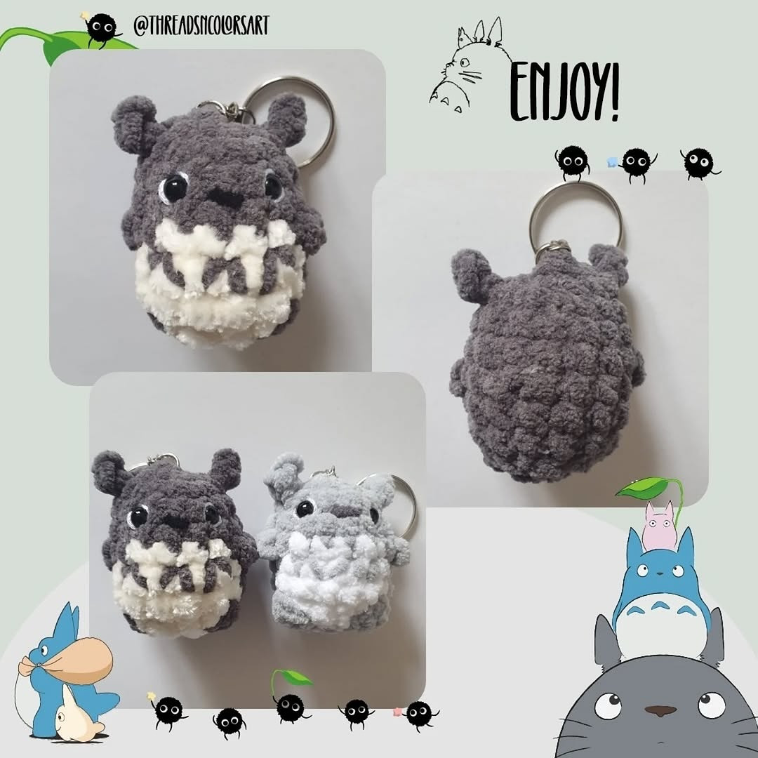 Free Crochet Totoro Keychain Pattern