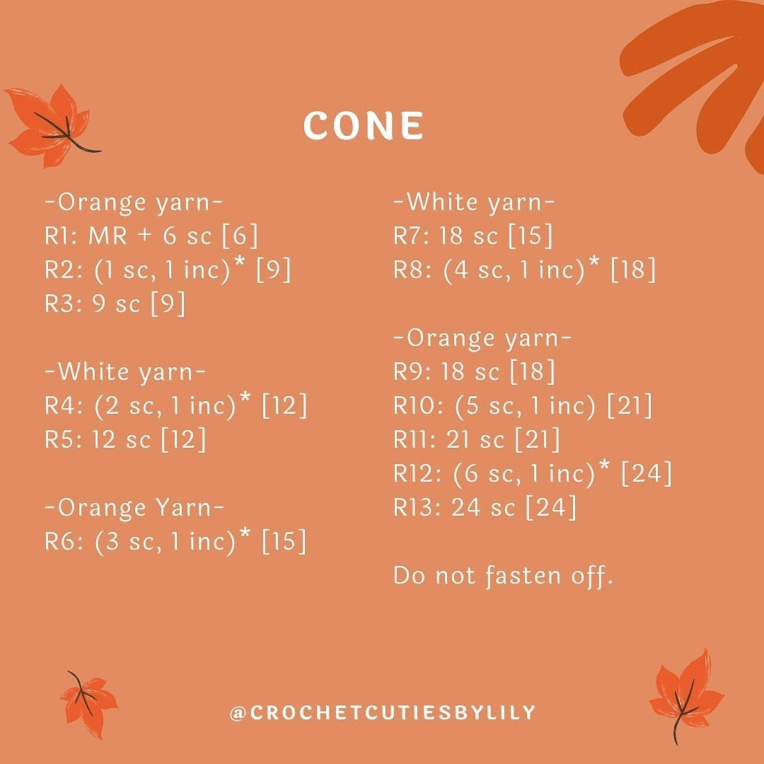 Free Crochet Traffic Cone Pattern