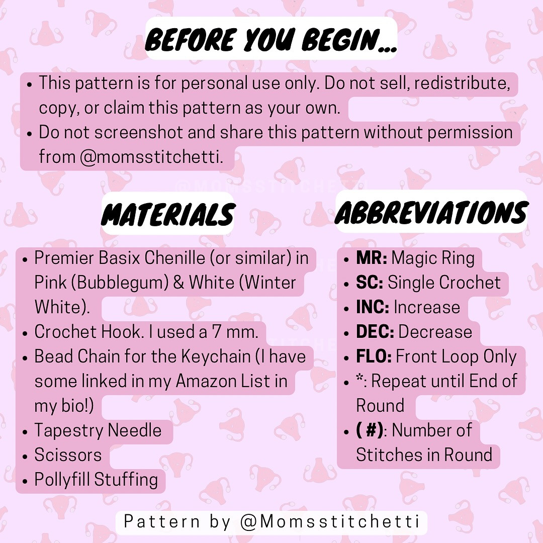 Free Crochet Uterus Keychain Pattern
