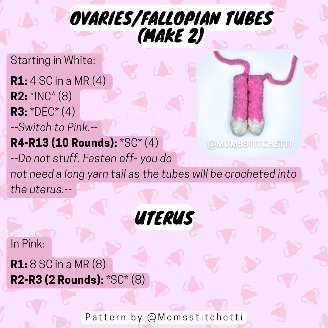 Free Crochet Uterus Keychain Pattern