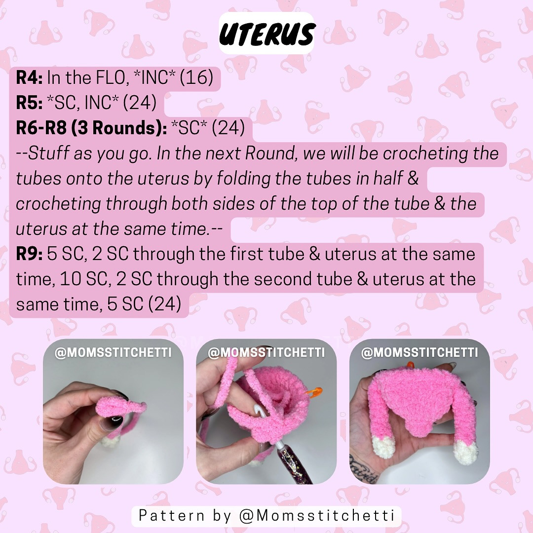 Free Crochet Uterus Keychain Pattern