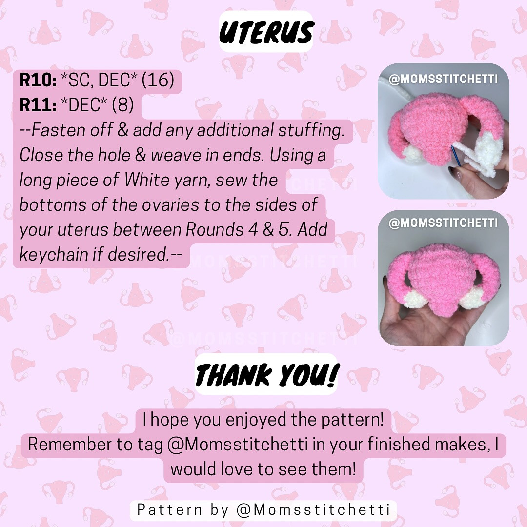 Free Crochet Uterus Keychain Pattern