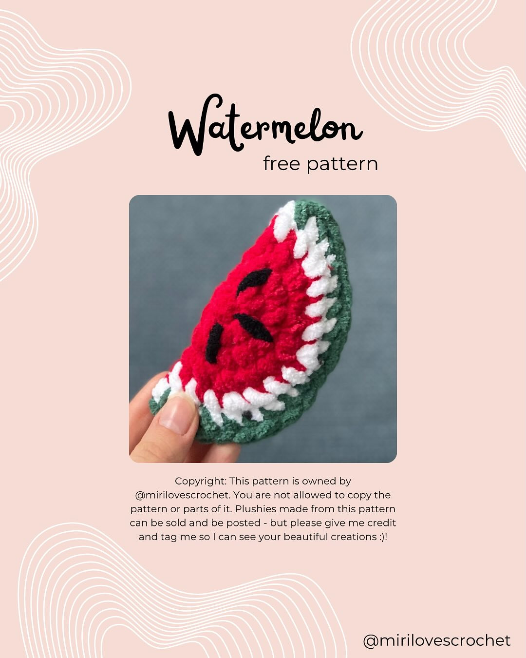Free Crochet Watermelon Slice Pattern