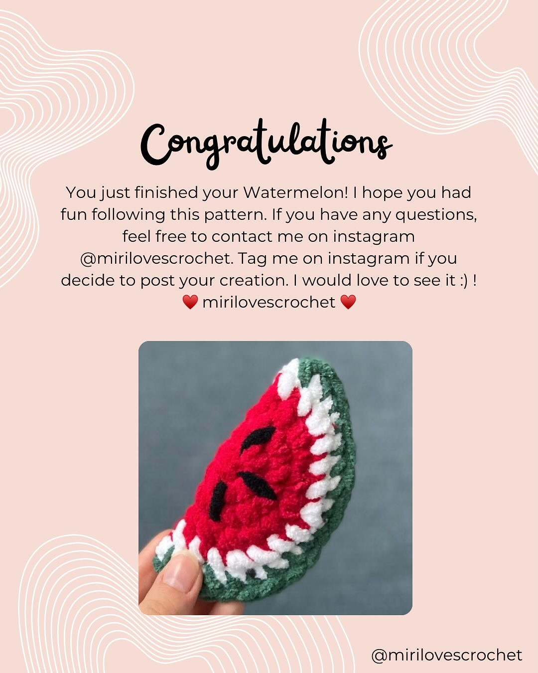 Free Crochet Watermelon Slice Pattern