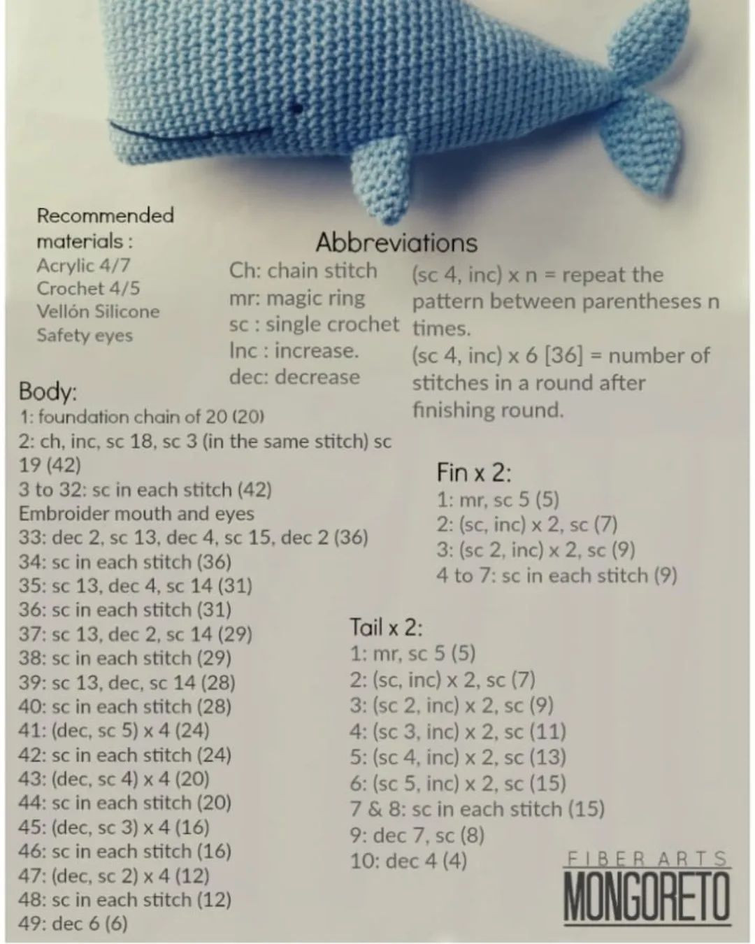 Free Crochet Whale Pattern!