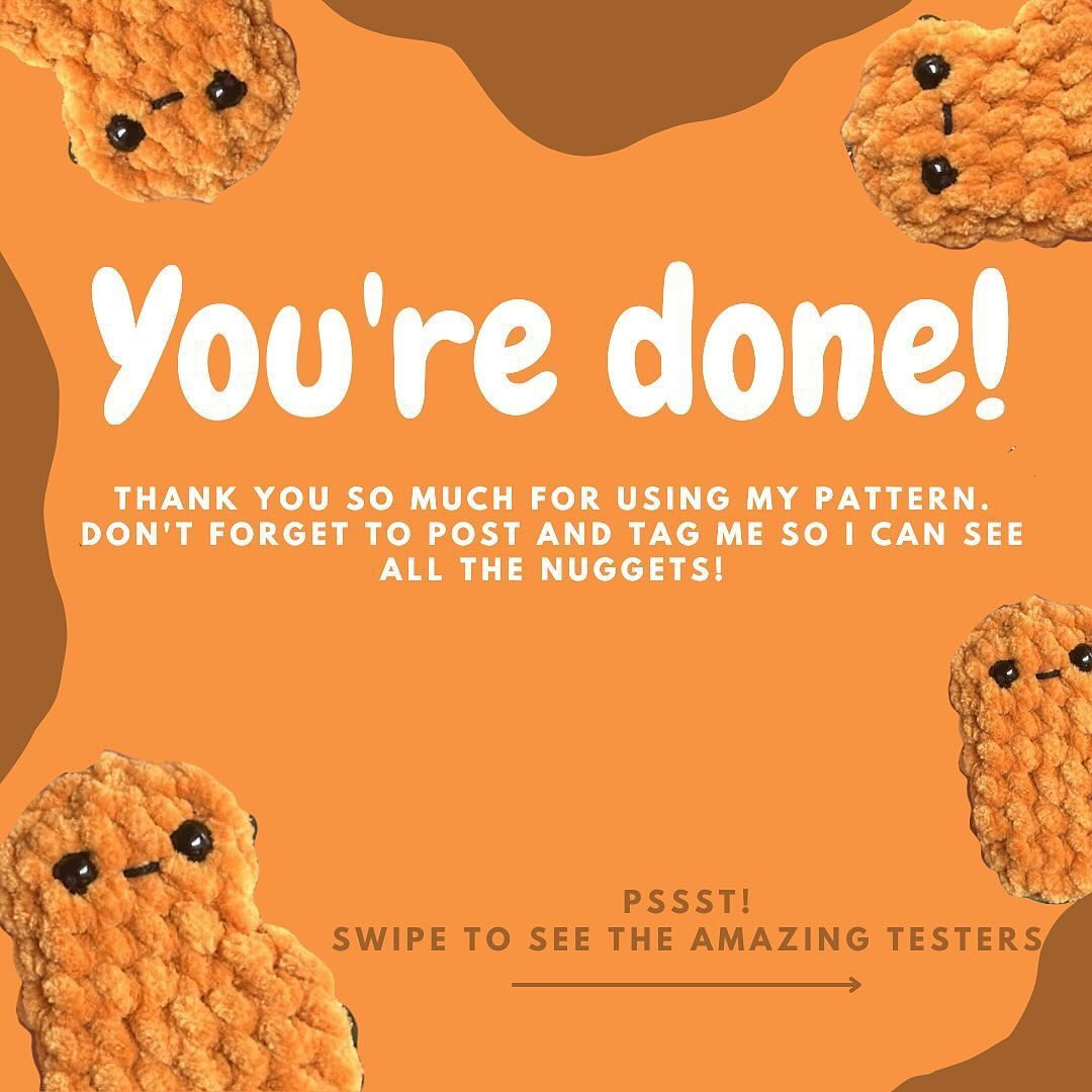 Free Easy No-Sew Crochet Chicken Nugget Keychain Pattern