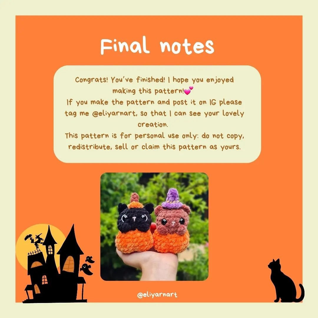 Free Halloween Crochet Patterns: Cute Cat & Bear