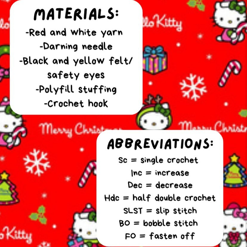 Free Hello Kitty Christmas Crochet Pattern