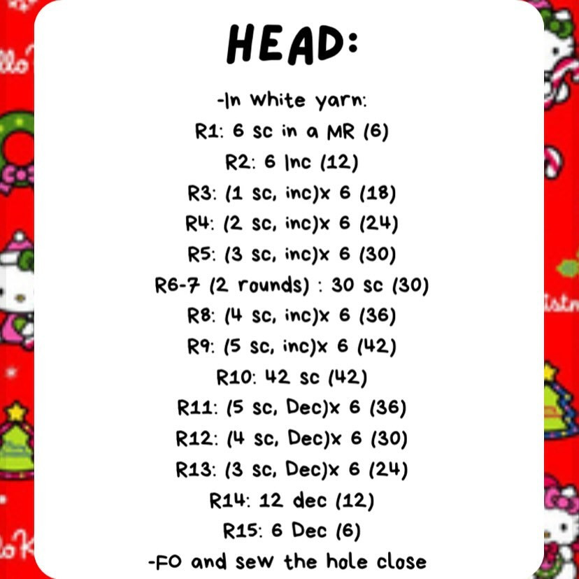 Free Hello Kitty Christmas Crochet Pattern