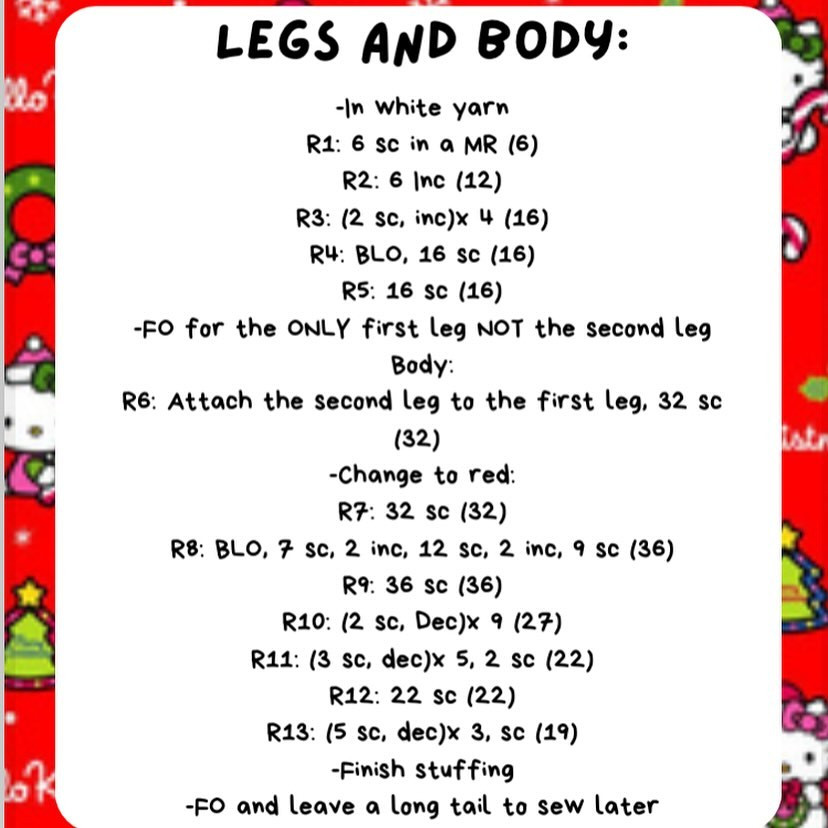 Free Hello Kitty Christmas Crochet Pattern