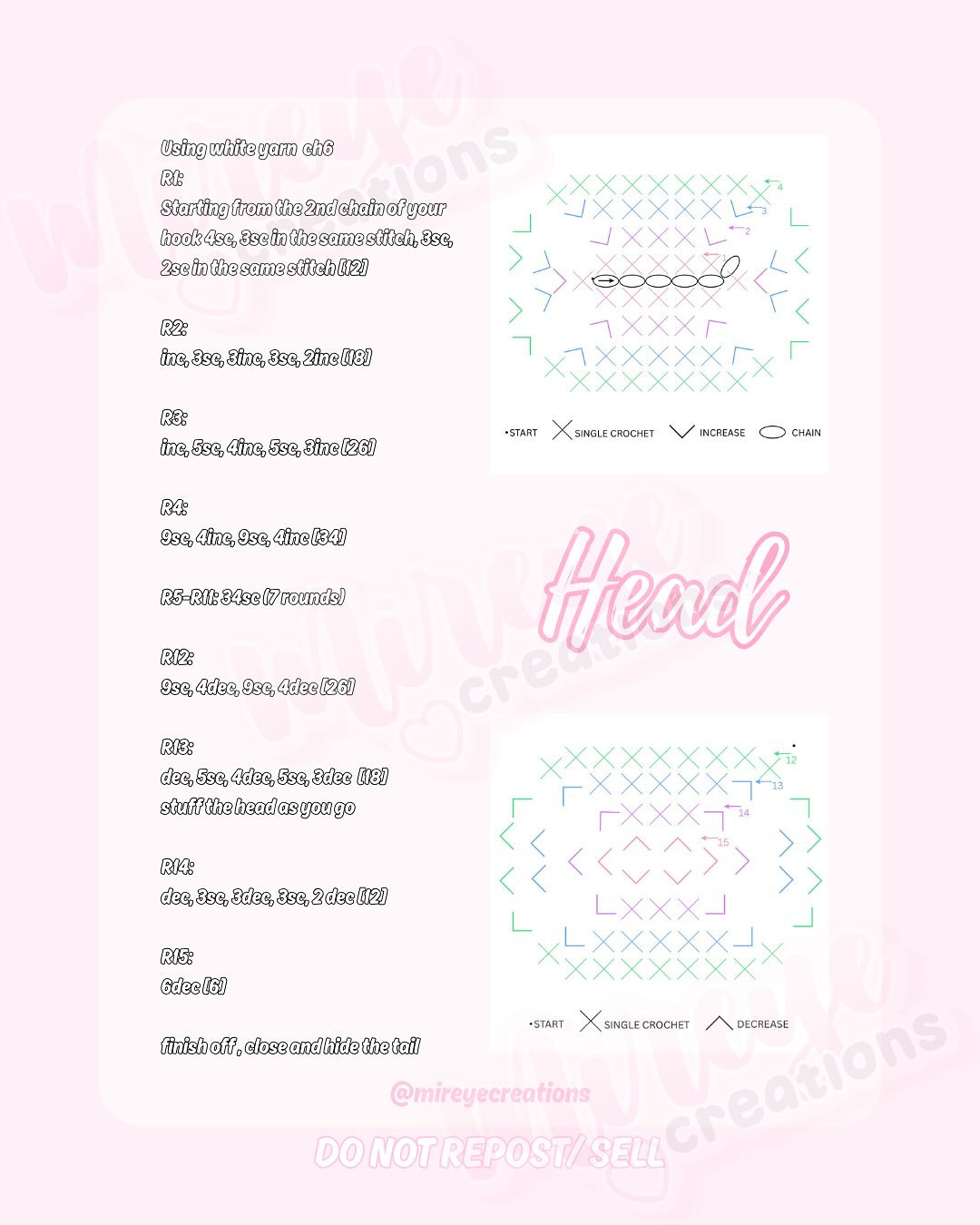 Free Hello Kitty Keychain Crochet Pattern