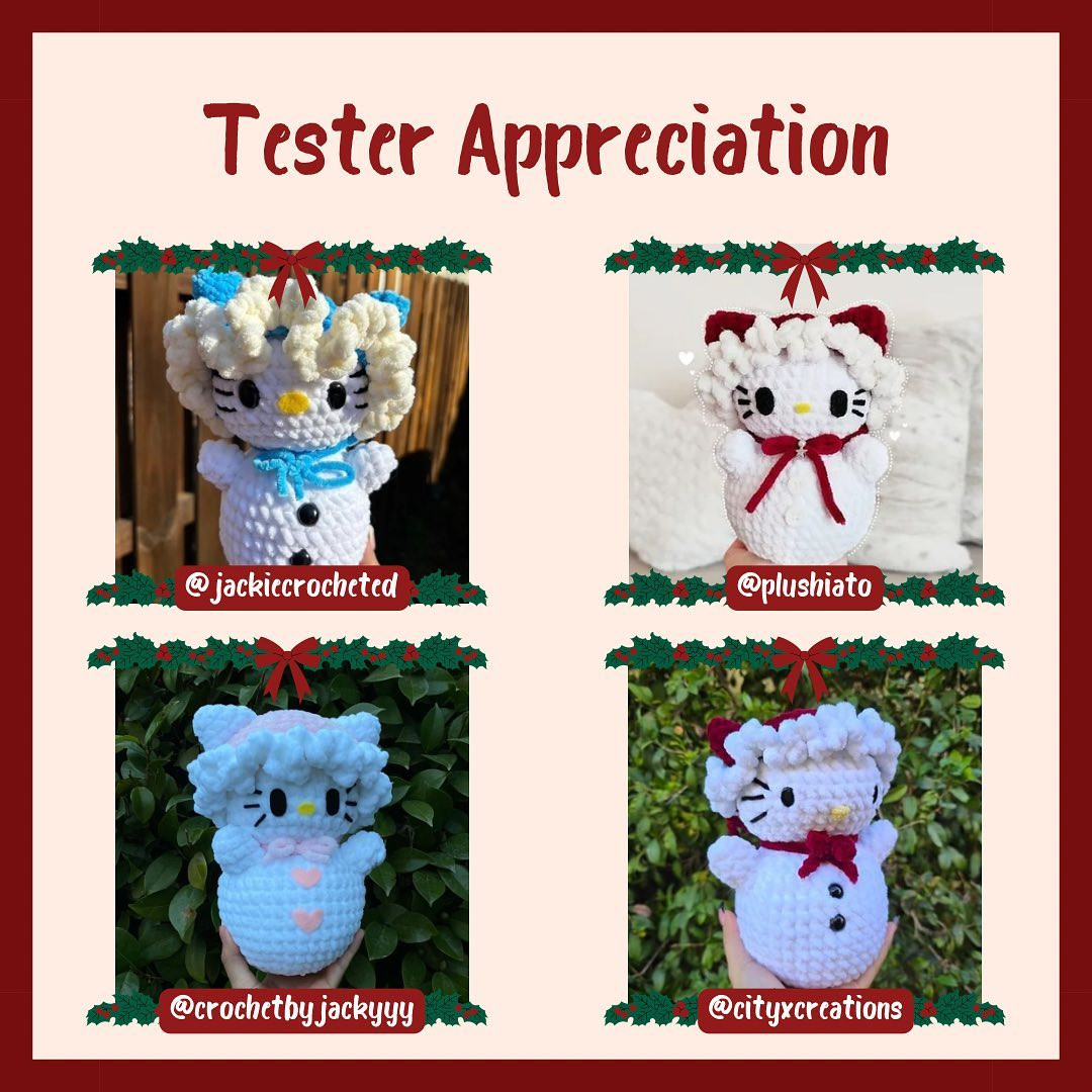 Free Hello Kitty Snowman Crochet Pattern