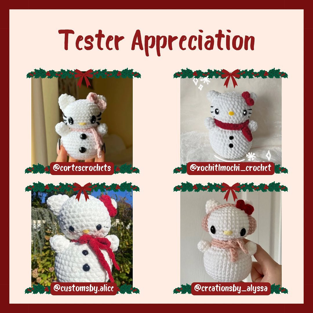 Free Hello Kitty Snowman Crochet Pattern