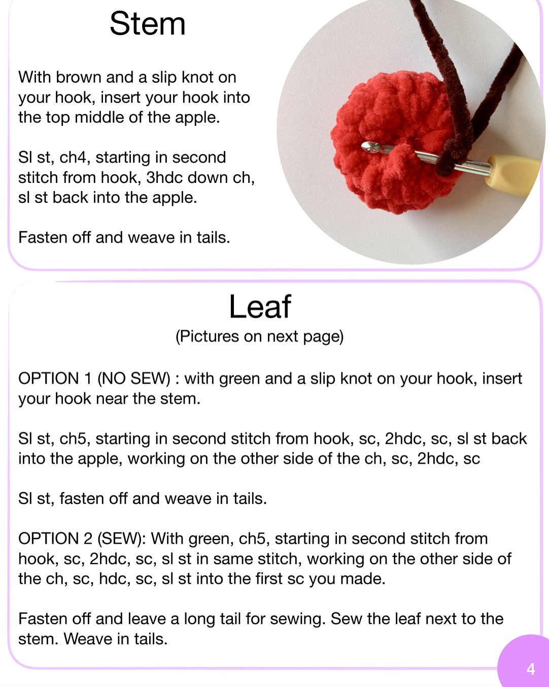 Free Mini Apple Keychain Crochet Pattern