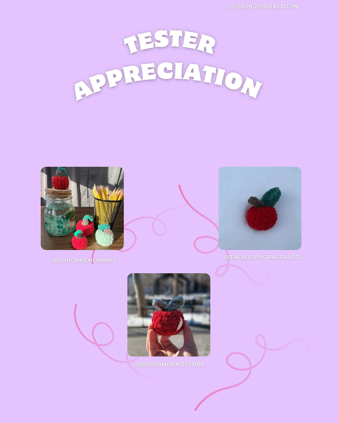 Free Mini Apple Keychain Crochet Pattern