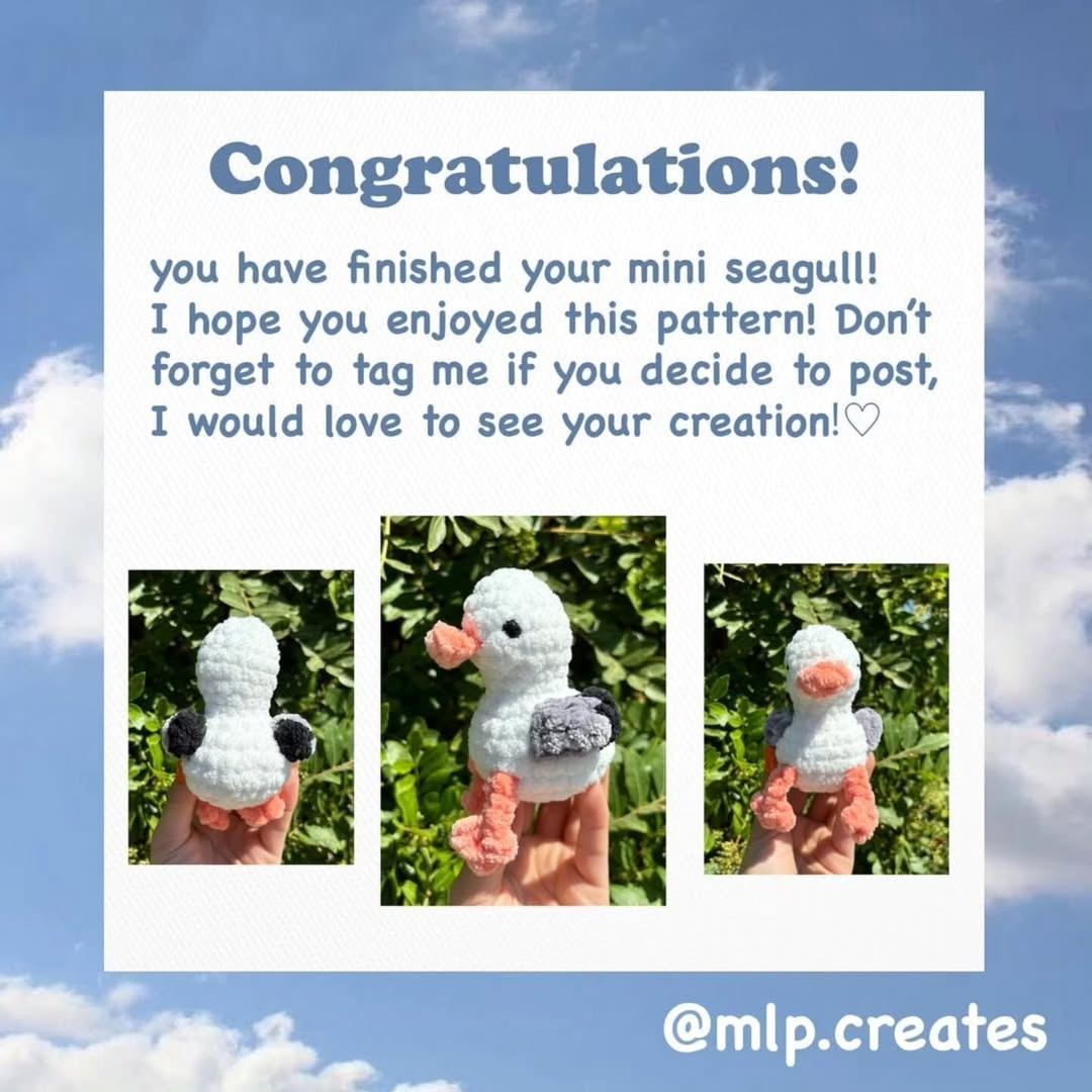 Free Mini Seagull Crochet Pattern: Low-Sew