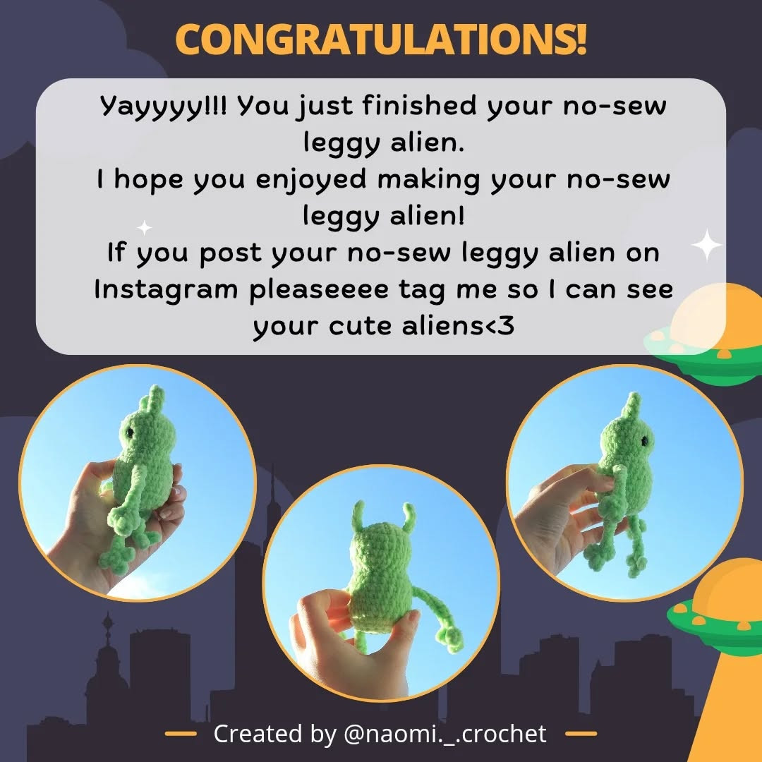 Free No-Sew Leggy Alien Crochet Pattern