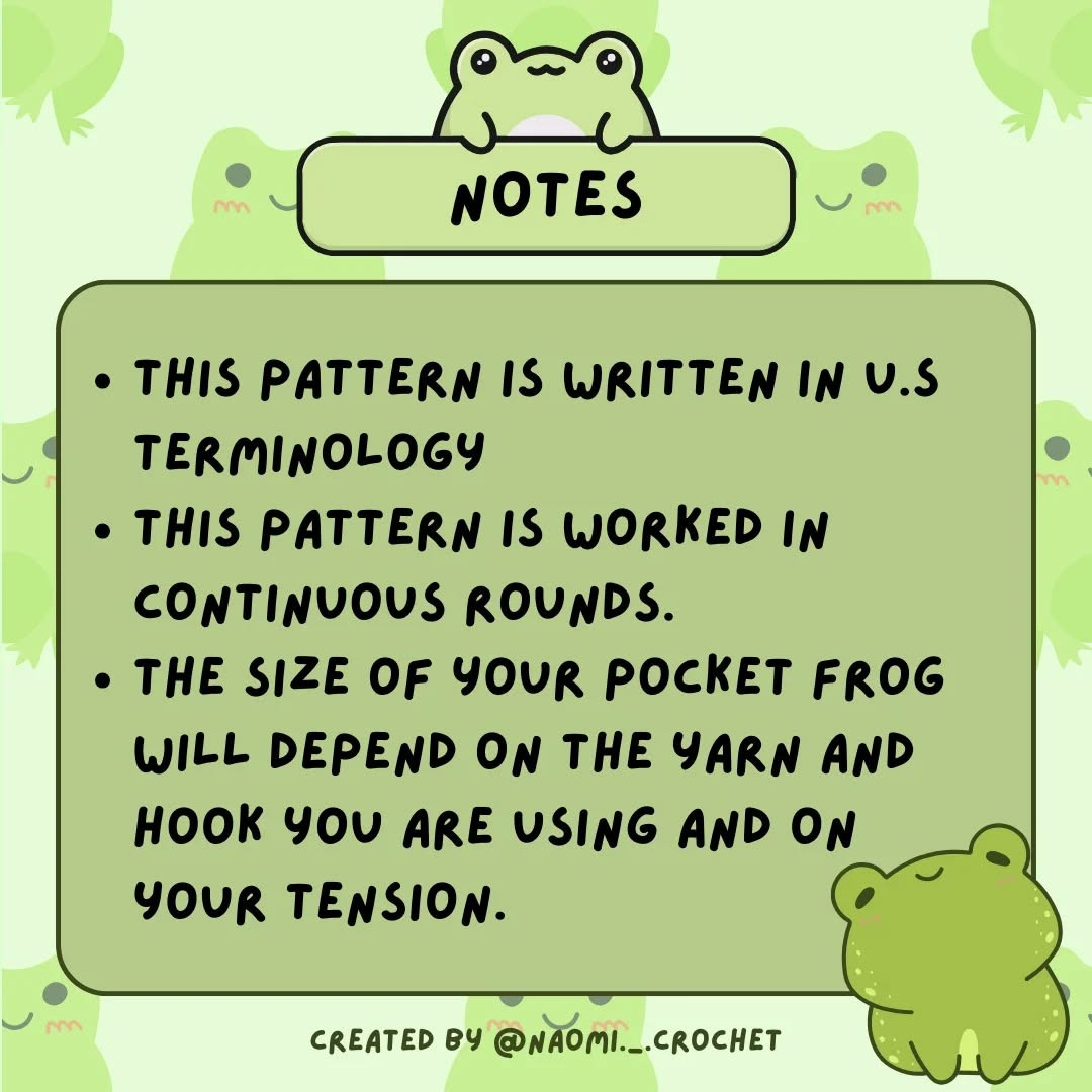 Free No-Sew Mini Pocket Frog Crochet Pattern #2